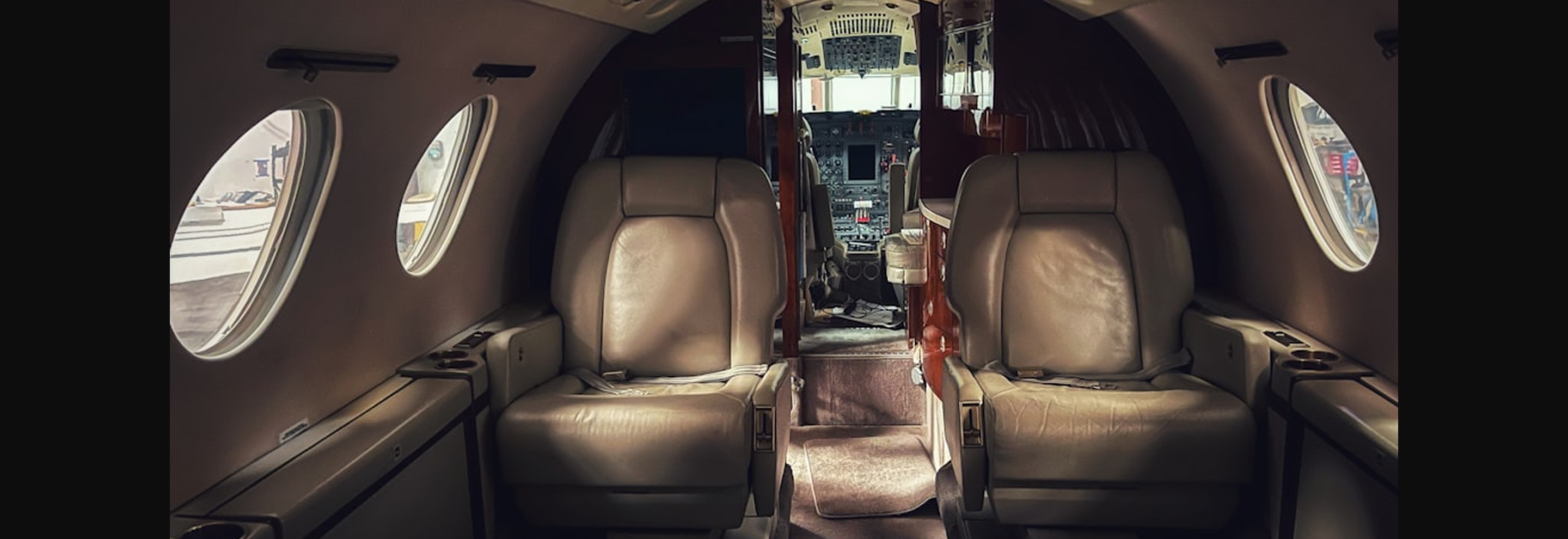 Interior of a really really fancy private jet